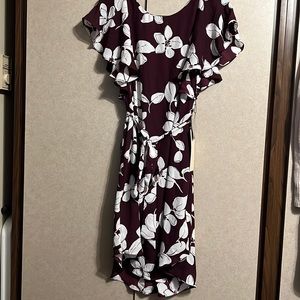 NWT ADRIANNA PAPELL Simple Delight Ruffle Short Dress